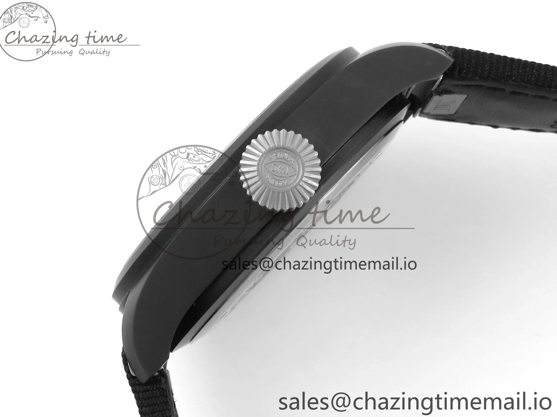 MIROTIME 0326 Durable Pilot Top Gun IW326901 M+F 1:1 Best Edition Black Dial on Black Nylon Strap MY 7003